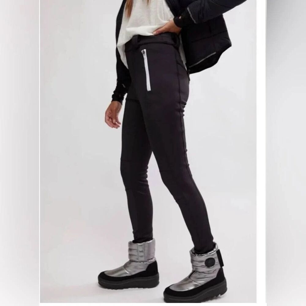 FP Movement Free People Chill Factor Leggings Black Ski Pants Large Stretch